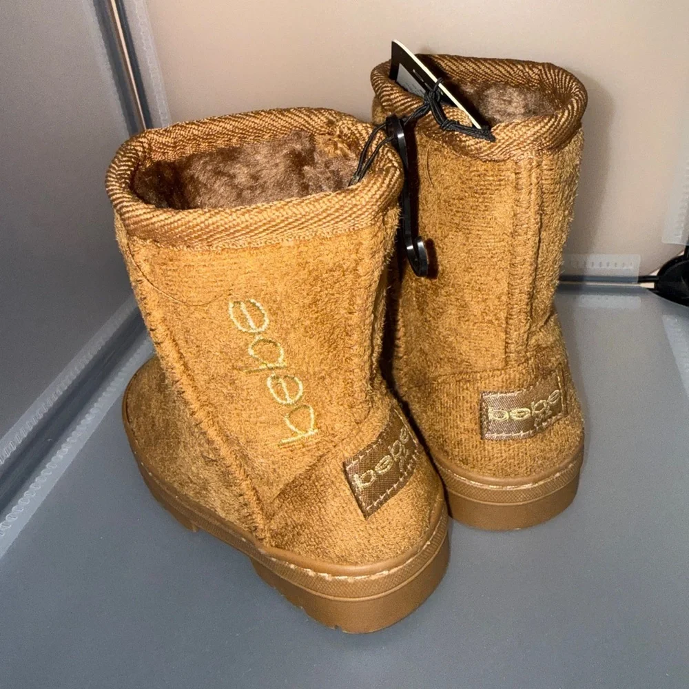 Bebe Toddler Girls Faux Fur Lined Winter Boot Brown Size 7 New